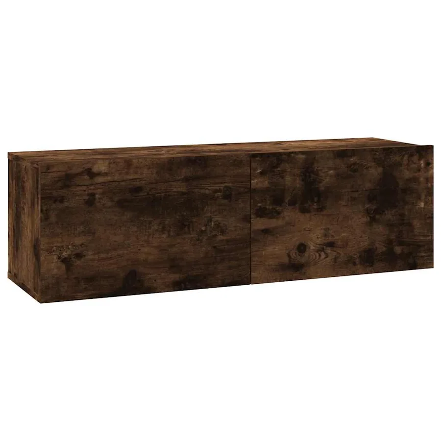 Armoire murale TV Chêne fumé 100x30x30 cm Bois d'ingénierie - 2
