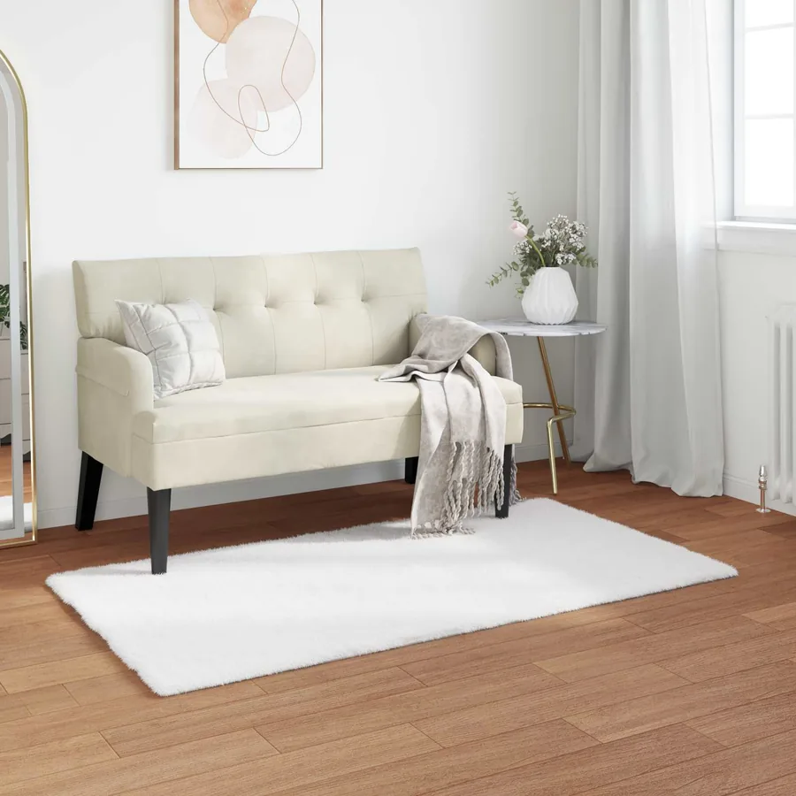Tapis antidérapant en fausse de lapin OLITE Blanc 80 x 150 cm