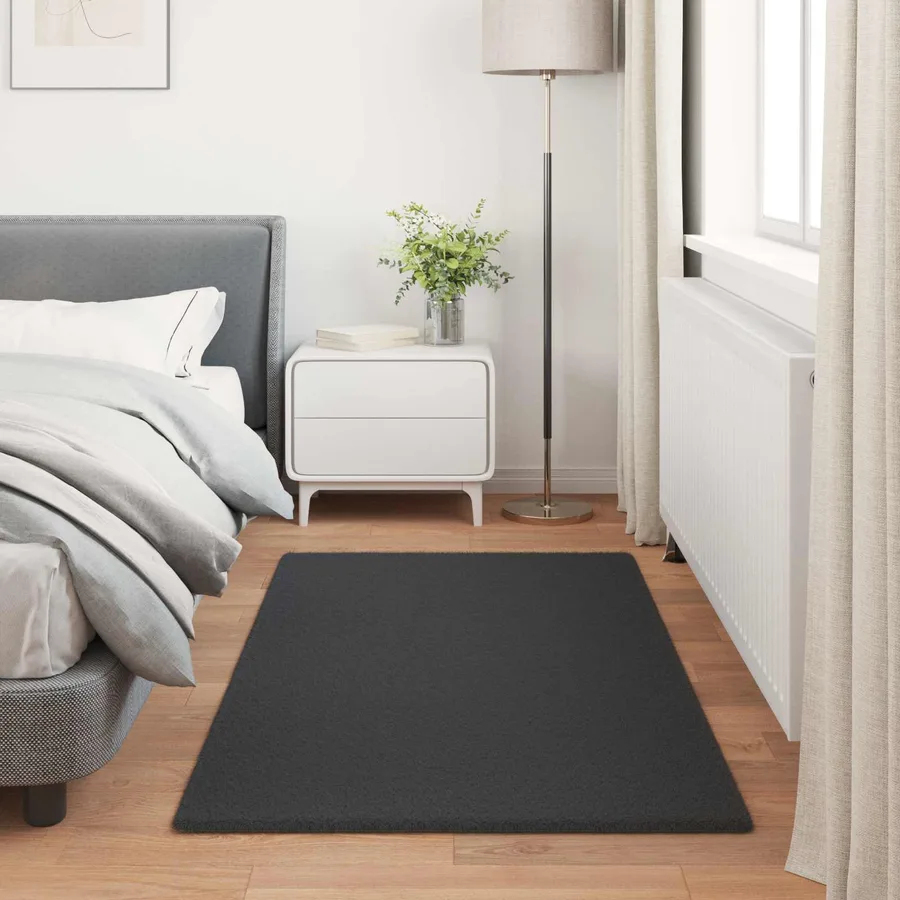 Tapis antidérapant en fausse de lapin OLITE Noir 80 x 150 cm - 4