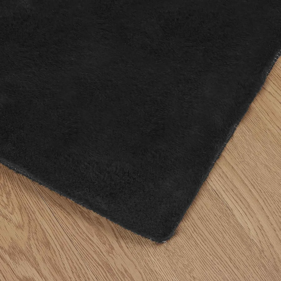 Tapis antidérapant en fausse de lapin OLITE Noir 80 x 250 cm - 7