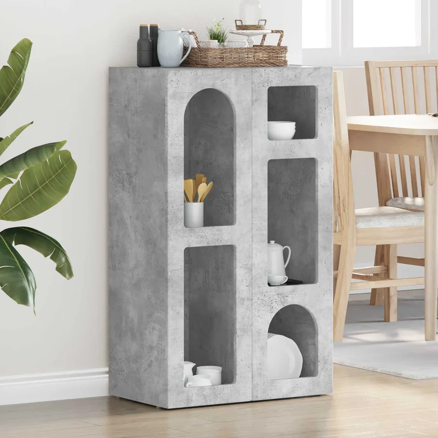 Buffet ELST Gris béton 59 x 35 x 100,5 cm Bois d'ingénierie