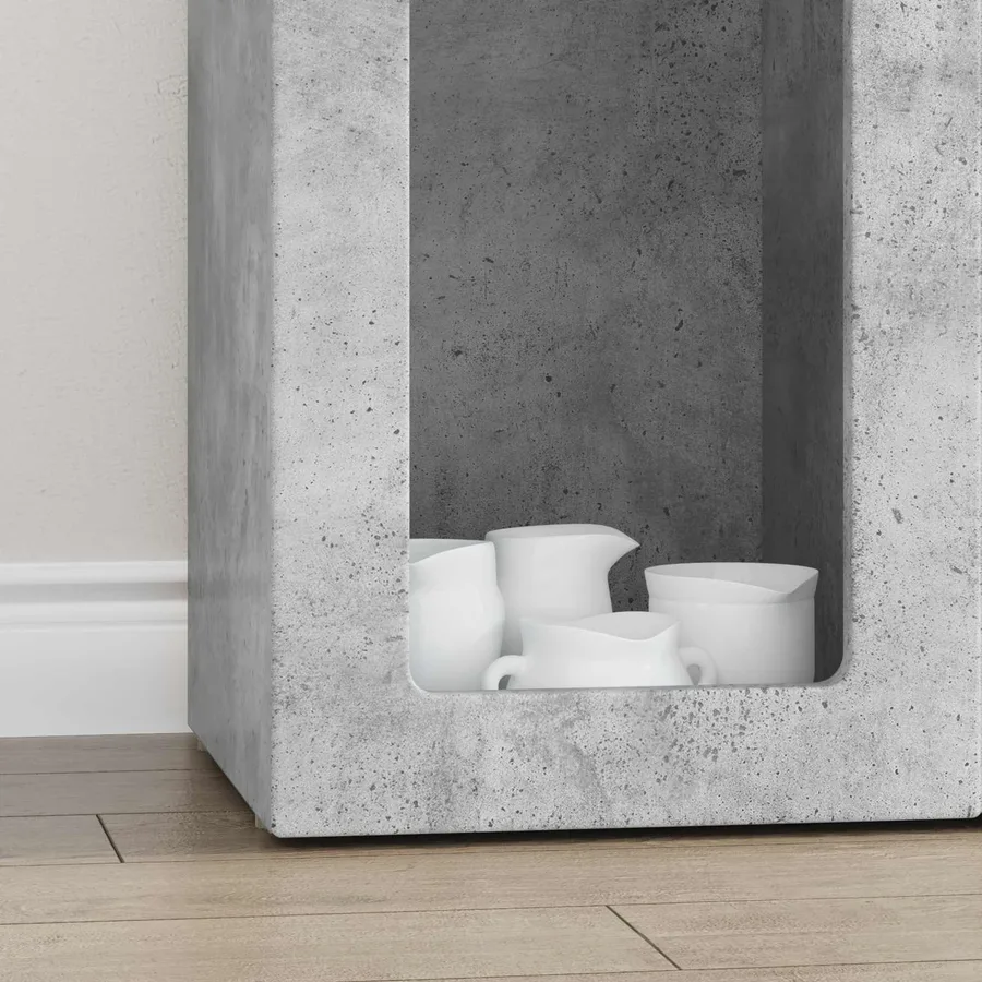 Buffet ELST Gris béton 59 x 35 x 100,5 cm Bois d'ingénierie - 5