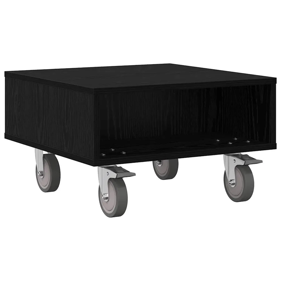 Table d'appoint avec roues Chêne noir 50,5 x 50 x 30 cm - 2