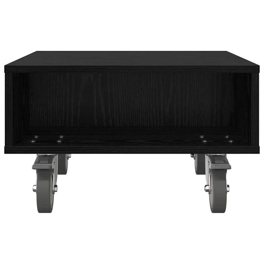 Table d'appoint avec roues Chêne noir 50,5 x 50 x 30 cm - 5