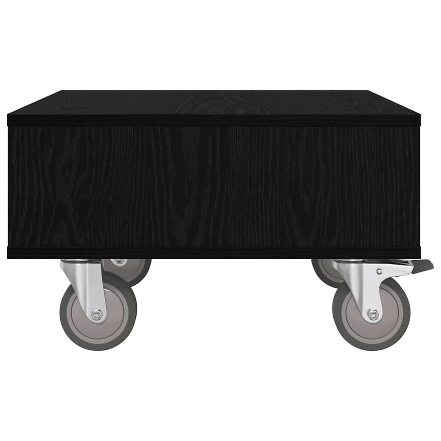 Table d'appoint avec roues Chêne noir 50,5 x 50 x 30 cm - 6