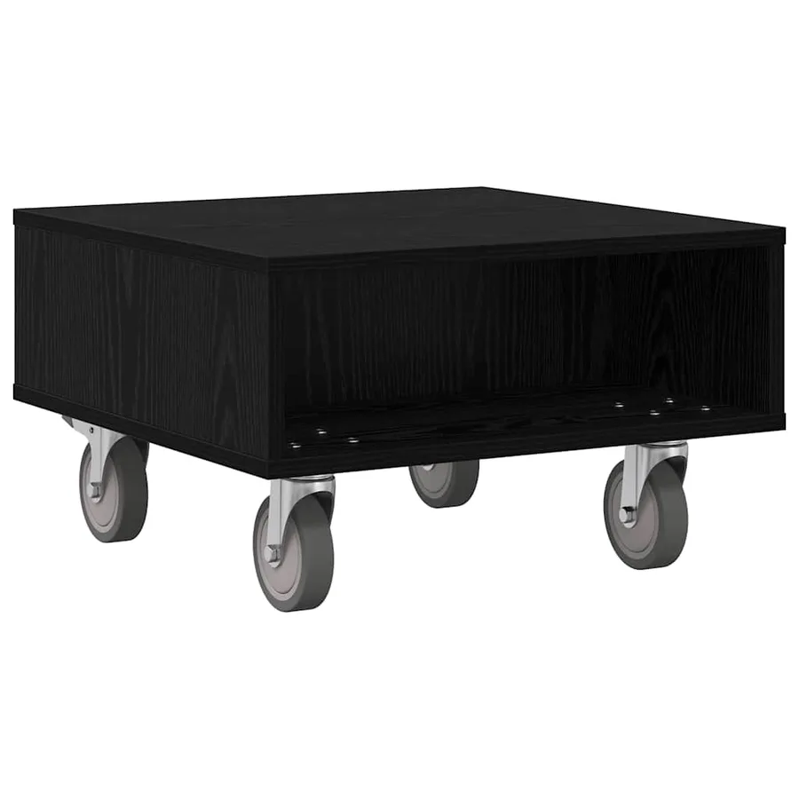 Table d'appoint avec roues Chêne noir 50,5 x 50 x 30 cm - 7