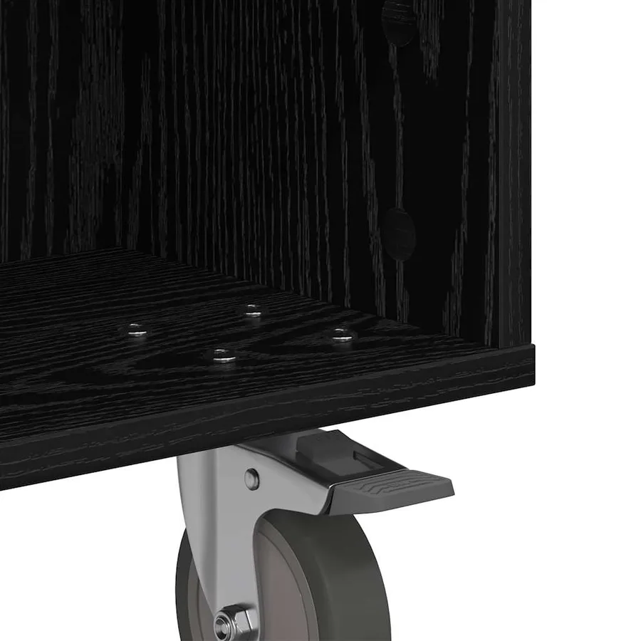 Table d'appoint avec roues Chêne noir 50,5 x 50 x 30 cm - 9