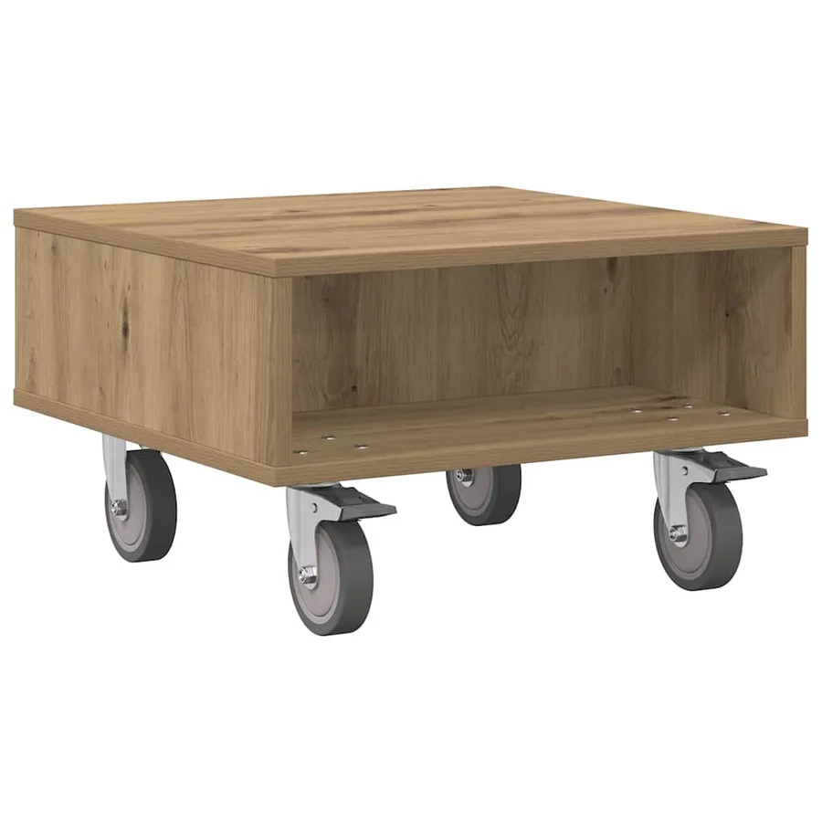 Table d'appoint avec roues Chêne artisanal 50,5 x 50 x 30 cm - 2