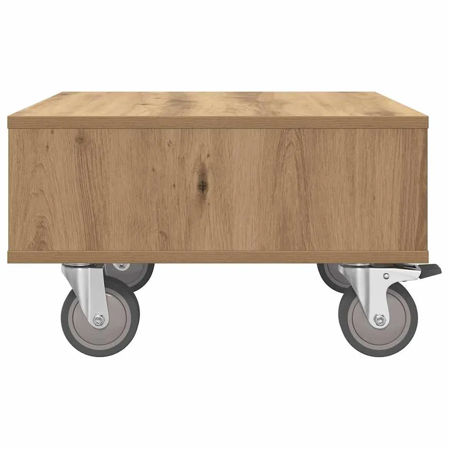 Table d'appoint avec roues Chêne artisanal 50,5 x 50 x 30 cm - 6