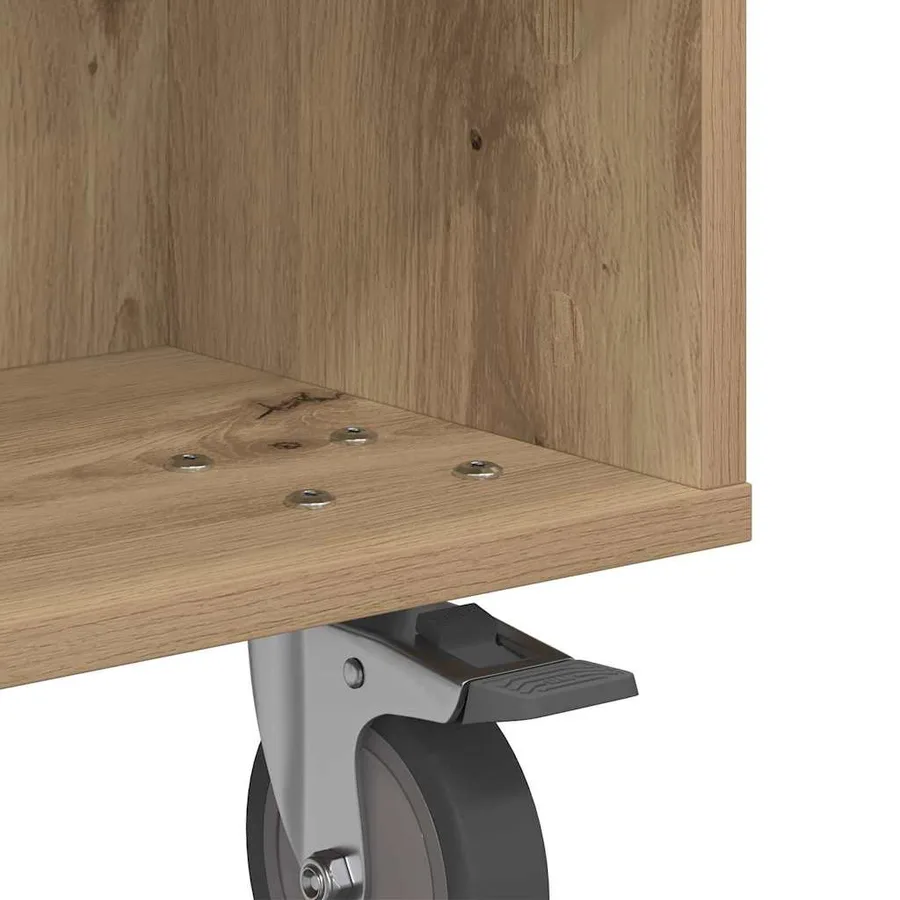 Table d'appoint avec roues Chêne artisanal 50,5 x 50 x 30 cm - 9