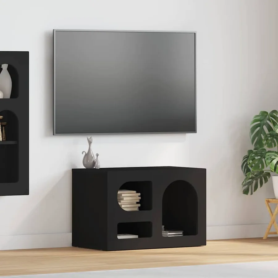 Meuble TV ELST 60 x 35 x 40 cm Noir Bois d'ingénierie