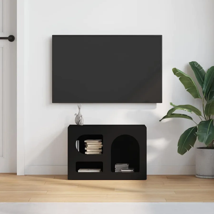 Meuble TV ELST 60 x 35 x 40 cm Noir Bois d'ingénierie - 4