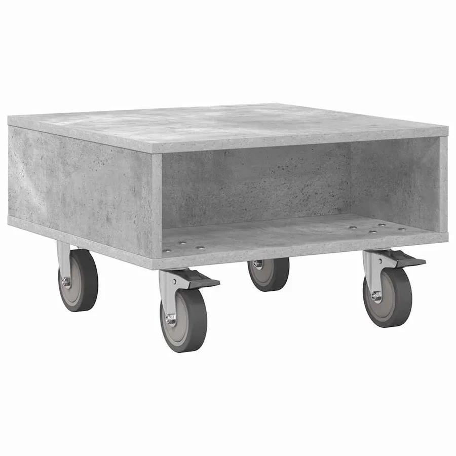 Table d'appoint avec roues Gris béton 50,5 x 50 x 30 cm - 2