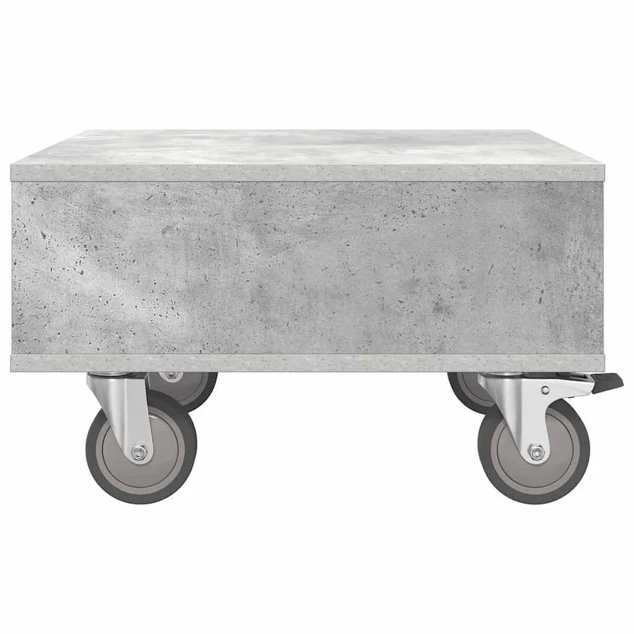 Table d'appoint avec roues Gris béton 50,5 x 50 x 30 cm - 6