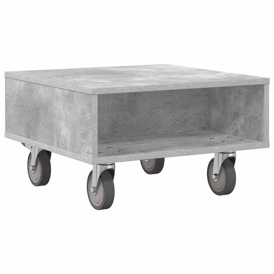 Table d'appoint avec roues Gris béton 50,5 x 50 x 30 cm - 7