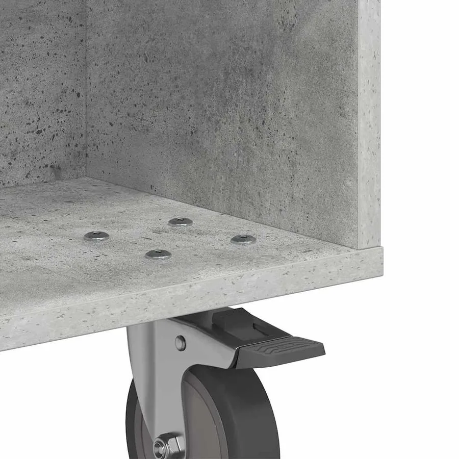 Table d'appoint avec roues Gris béton 50,5 x 50 x 30 cm - 9