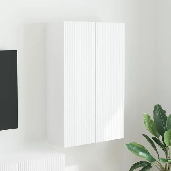 Meuble TV mural Blanc 59,5 x 31 x 100 cm Bois d'ingénierie