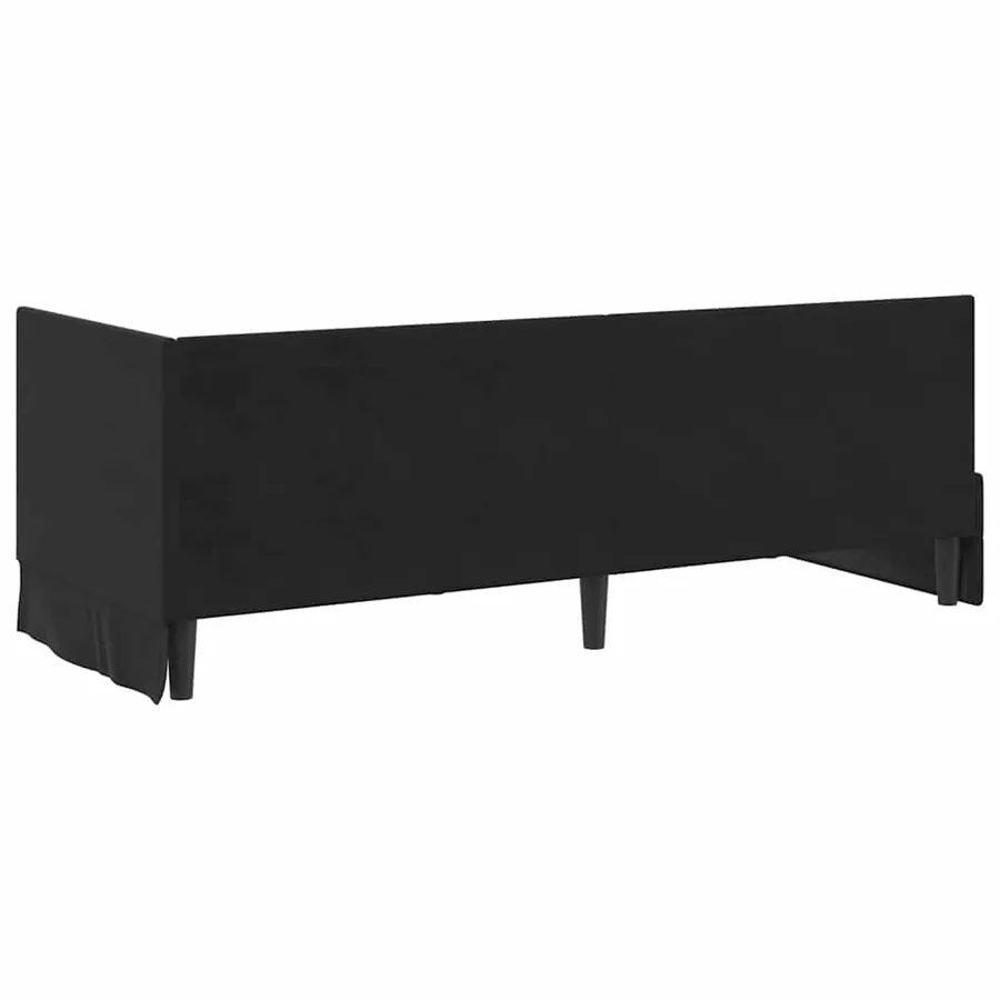 Cadre de lit d'angle avec matelas 2 pcs Noir Velours - 9