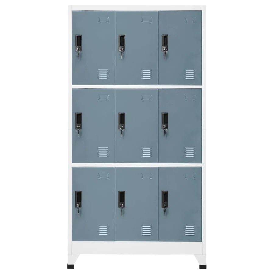 Armoire à casiers Gris clair et gris foncé 90x45x180 cm Acier - 2