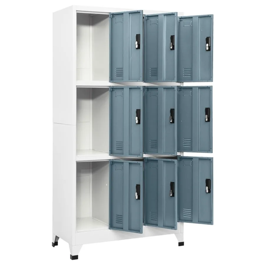 Armoire à casiers Gris clair et gris foncé 90x45x180 cm Acier - 3