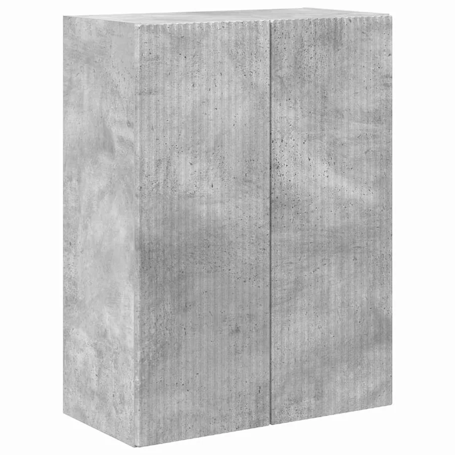 Meuble TV mural Gris béton 59,5 x 31 x 80 cm Bois d'ingénierie - 2