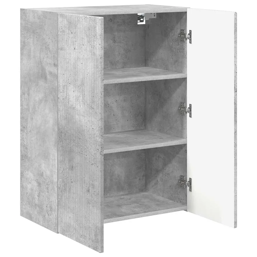 Meuble TV mural Gris béton 59,5 x 31 x 80 cm Bois d'ingénierie - 5