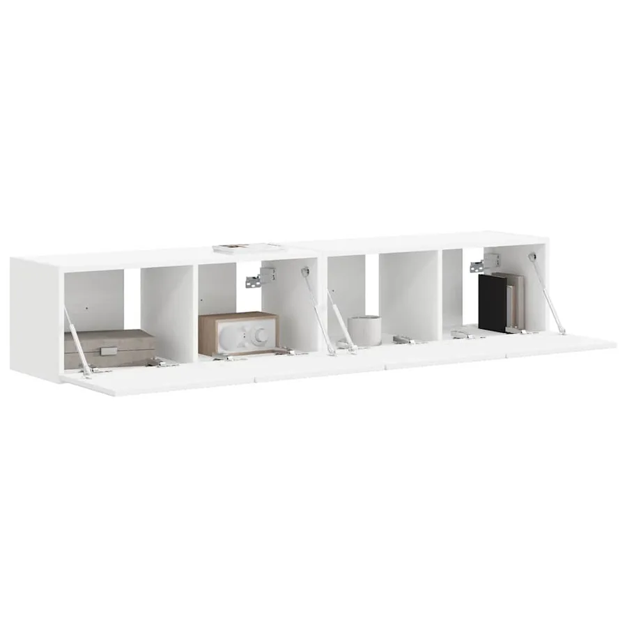 Meuble TV mural Montage mural 2 pcs Blanc 78,5 x 31 x 29,5 cm - 3