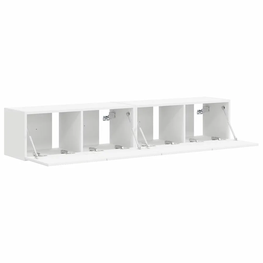 Meuble TV mural Montage mural 2 pcs Blanc 78,5 x 31 x 29,5 cm - 6
