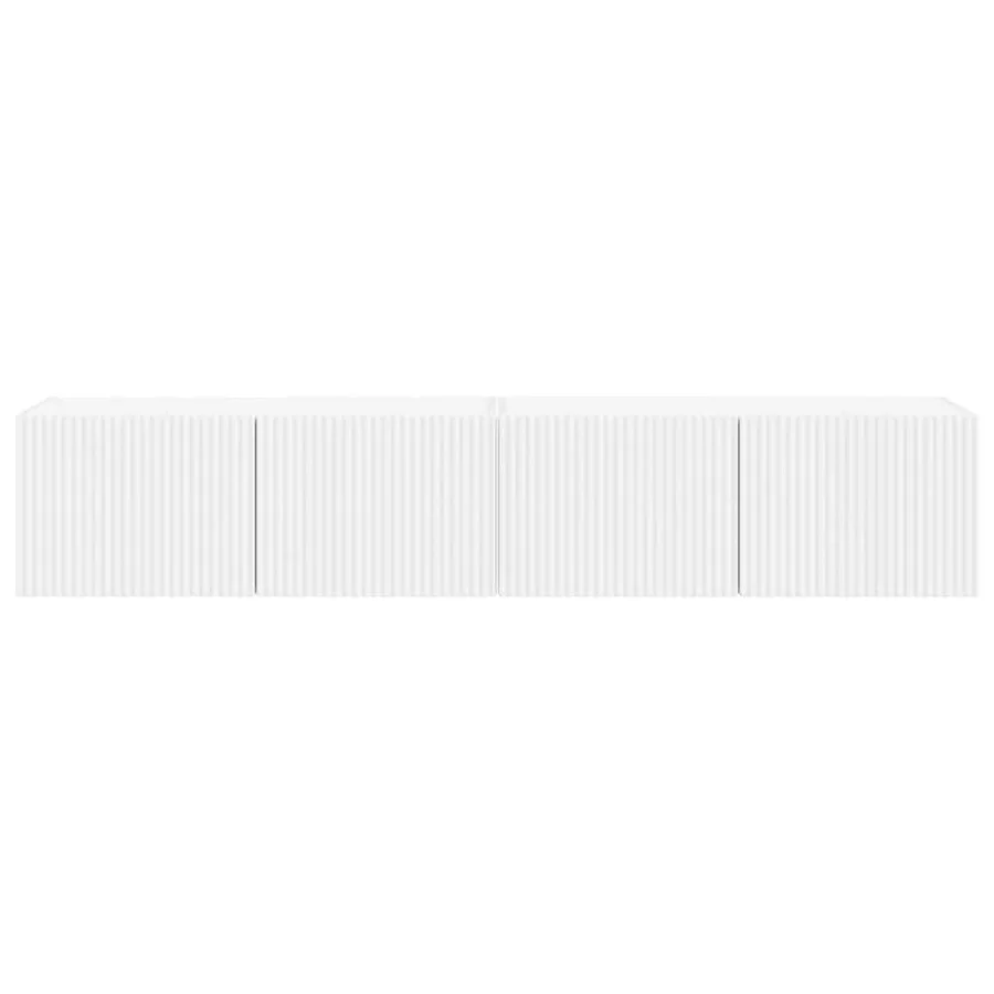 Meuble TV mural Montage mural 2 pcs Blanc 78,5 x 31 x 29,5 cm - 7