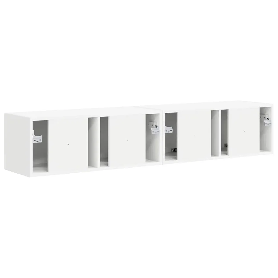 Meuble TV mural Montage mural 2 pcs Blanc 78,5 x 31 x 29,5 cm - 9