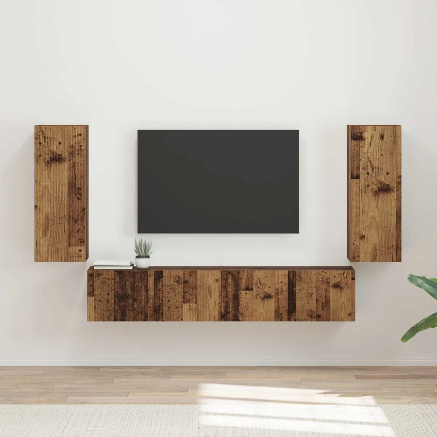 Ensemble de meuble TV mural 4 pcs Bois ancien Bois d'ingénierie