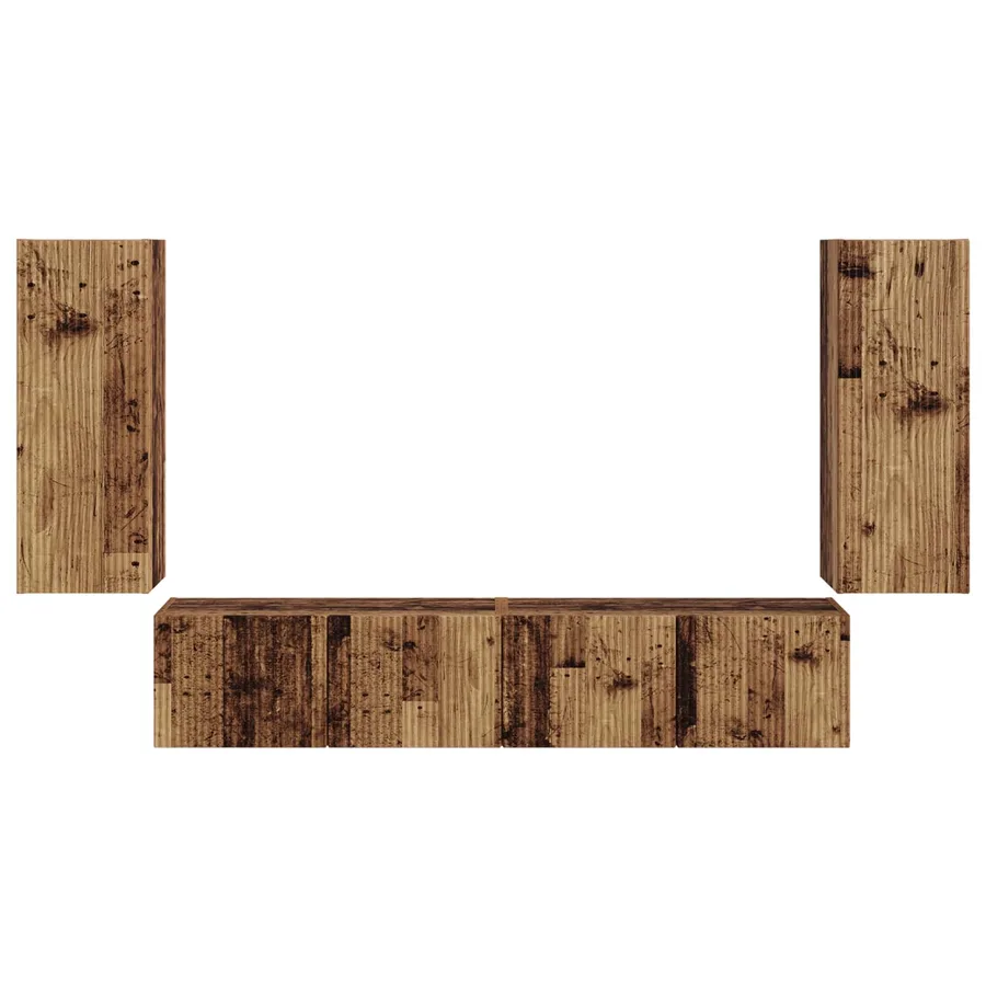 Ensemble de meuble TV mural 4 pcs Bois ancien Bois d'ingénierie - 7