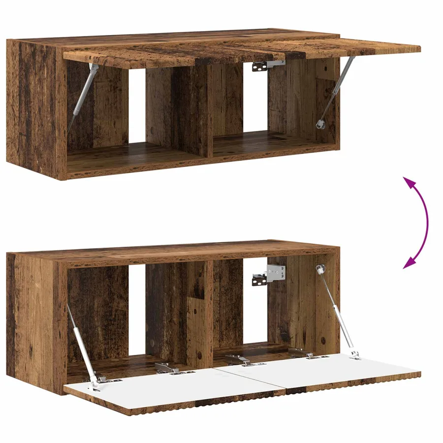 Ensemble de meuble TV mural 4 pcs Bois ancien Bois d'ingénierie - 8