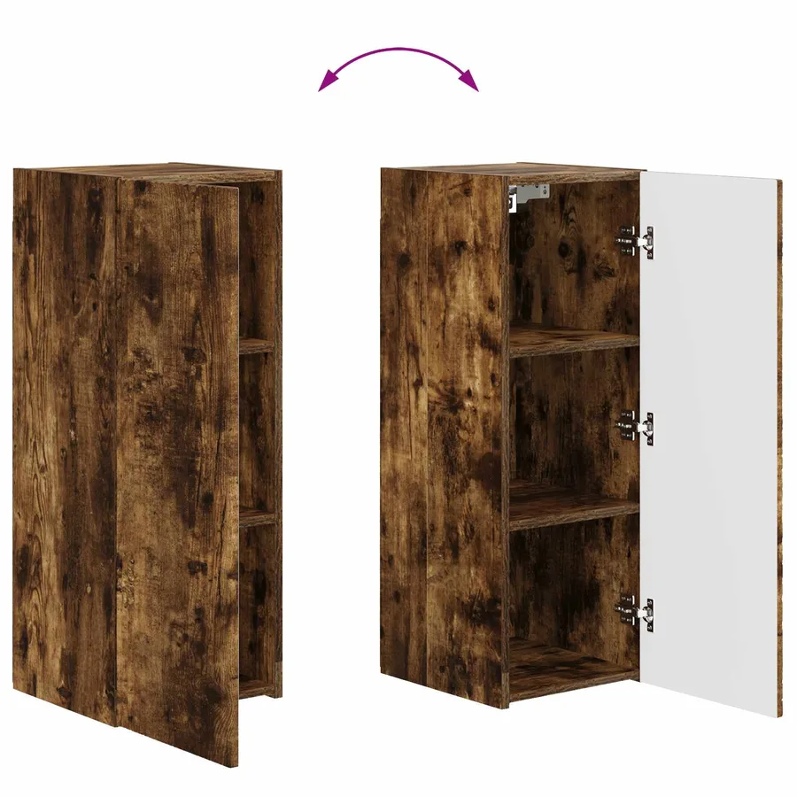 Ensemble de meuble TV mural 4 pcs Chêne fumé Bois d'ingénierie - 11