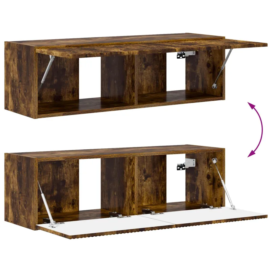 Meuble TV 8 pcs Chêne fumé - 11