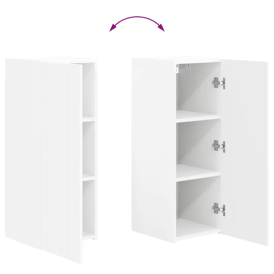 Ensemble de meuble TV mural 4 pcs Blanc Bois d'ingénierie - 11