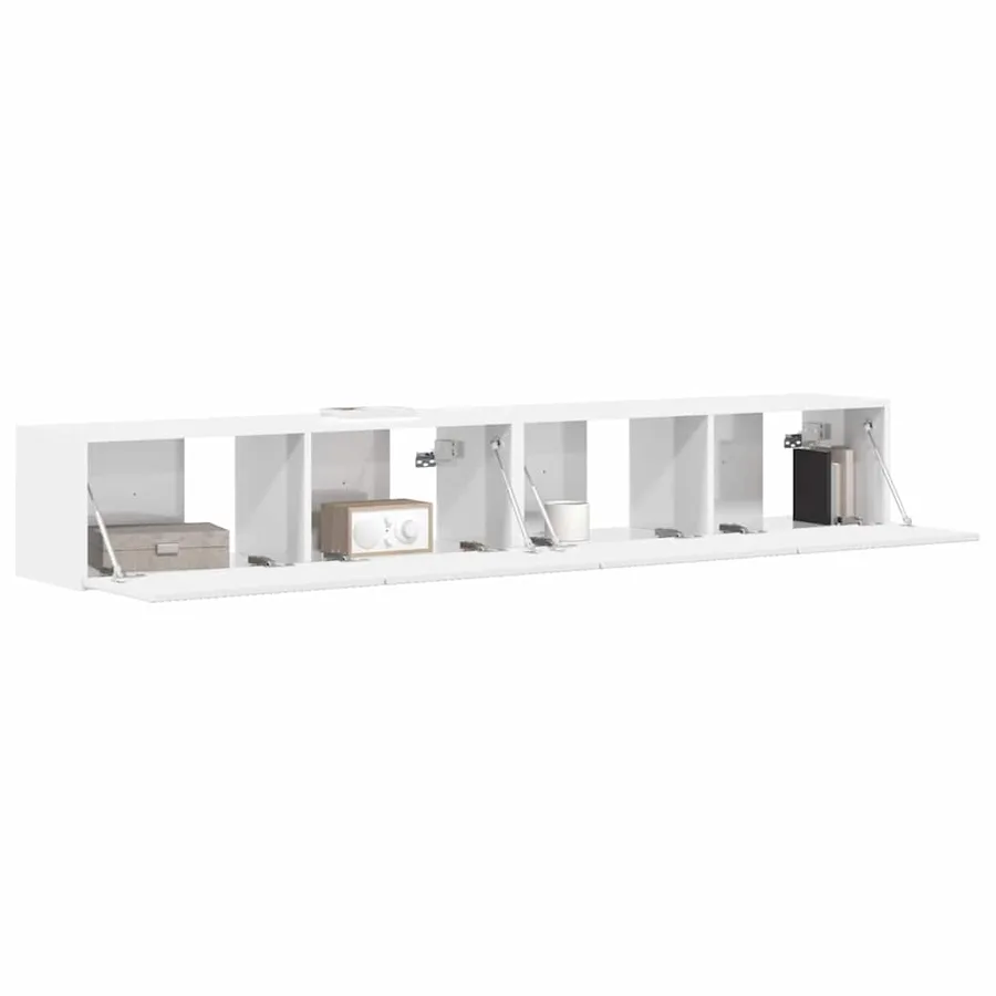 Meuble TV mural 2 pcs Blanc Brillant 98 x 31 x 29,5 cm - 3