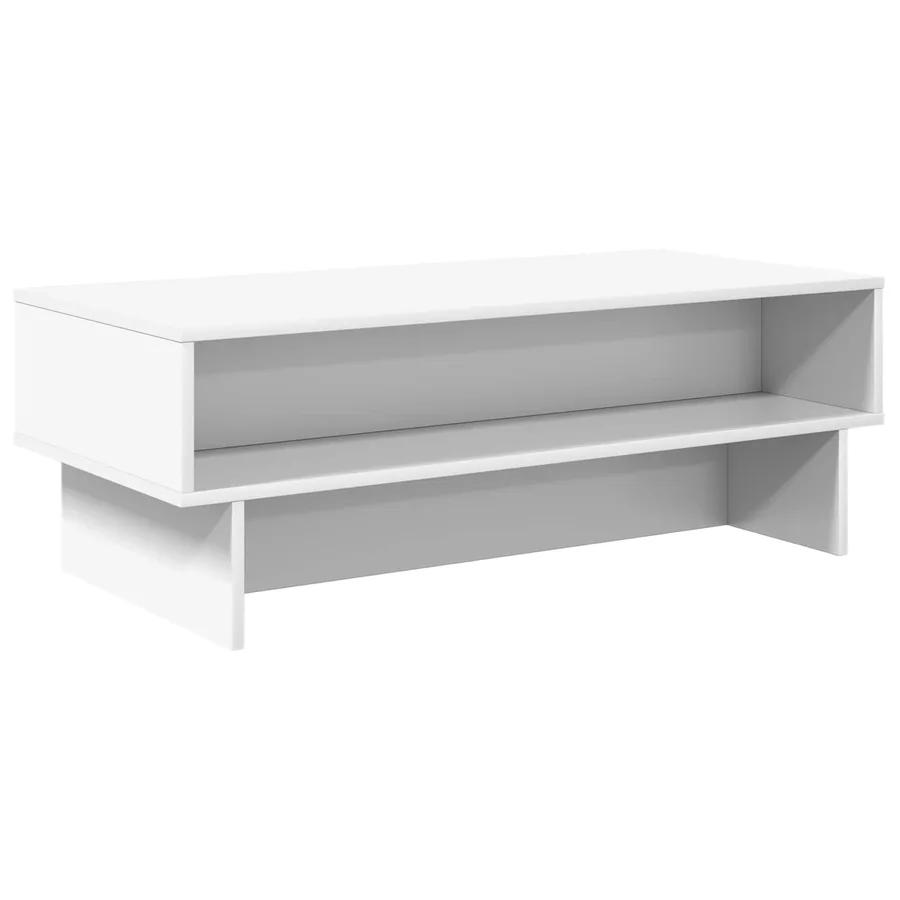 Table basse Blanc 100 x 46 x 35 cm Bois d'ingénierie - 2