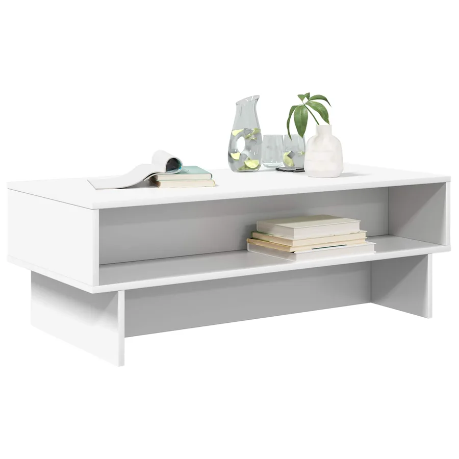 Table basse Blanc 100 x 46 x 35 cm Bois d'ingénierie - 3