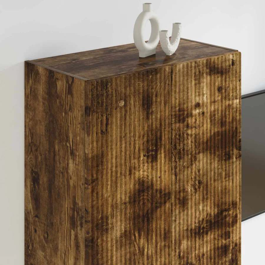 Meuble TV mural Chêne fumé 59,5 x 31 x 100 cm Bois d'ingénierie - 4