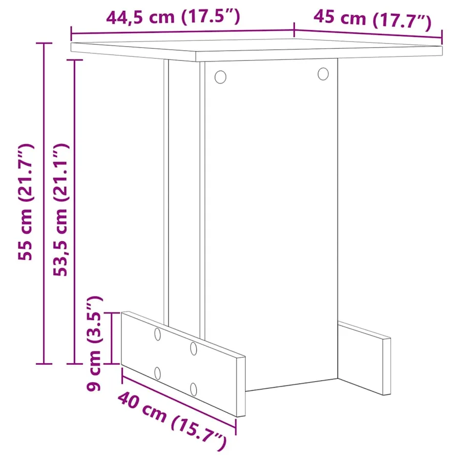 Table d'appoint Chêne Sonoma 44,5 x 45 x 55 cm - 11