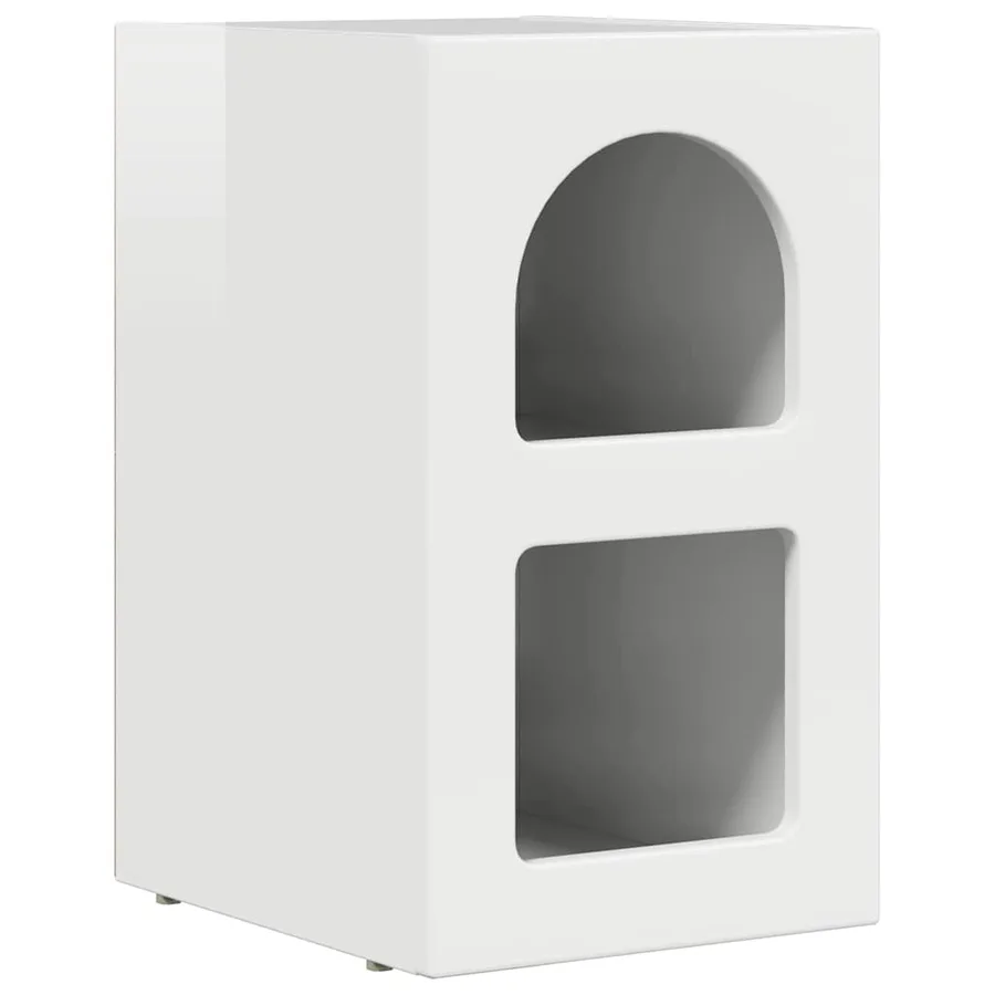 Table de chevet ELST Blanc brillant 29,5 x 33,5 x 50 cm - 2