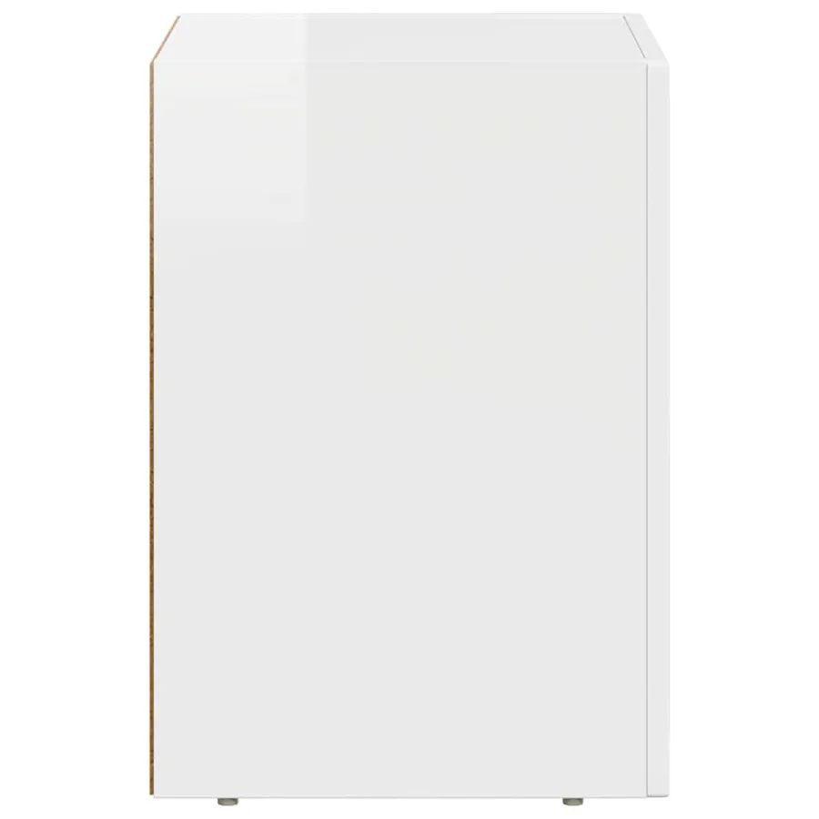 Table de chevet ELST Blanc brillant 29,5 x 33,5 x 50 cm - 5