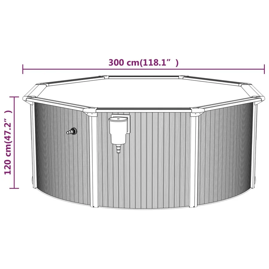 Piscine avec échelle de sécurité 300x120 cm - 9