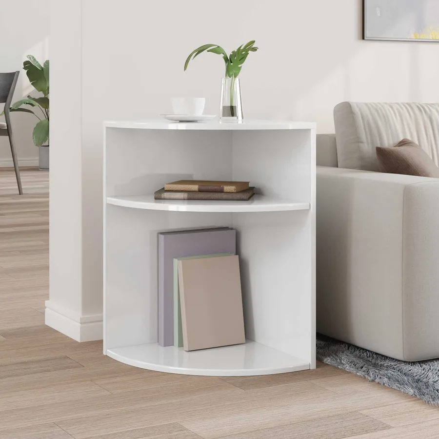 Table d'appoint Blanc brillant 39,7 x 39,7 x 60 cm - 4