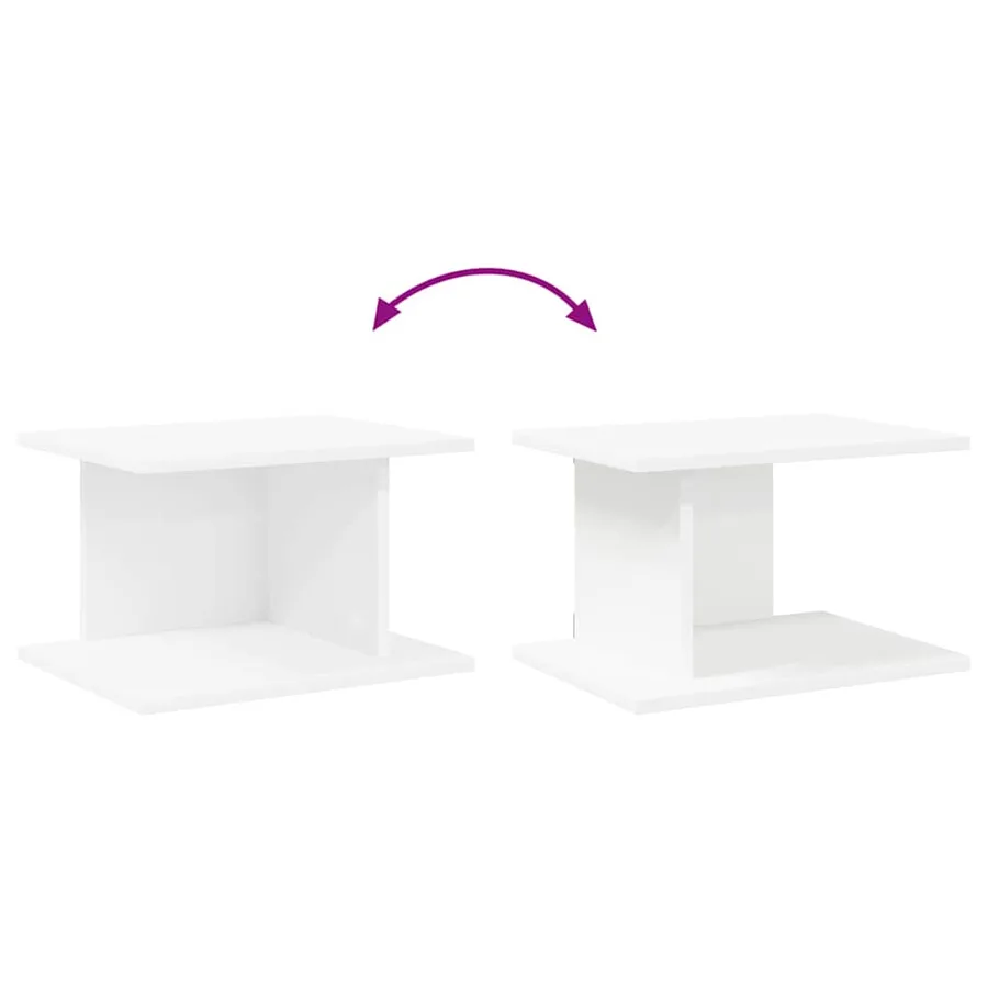 Table de chevet 2 pcs Blanc 40 x 30 x 25 cm Bois d'ingénierie - 11