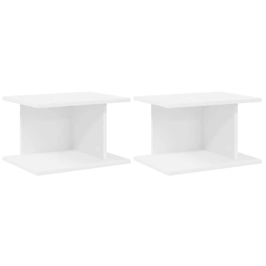 Table de chevet 2 pcs Blanc 40 x 30 x 25 cm Bois d'ingénierie - 2