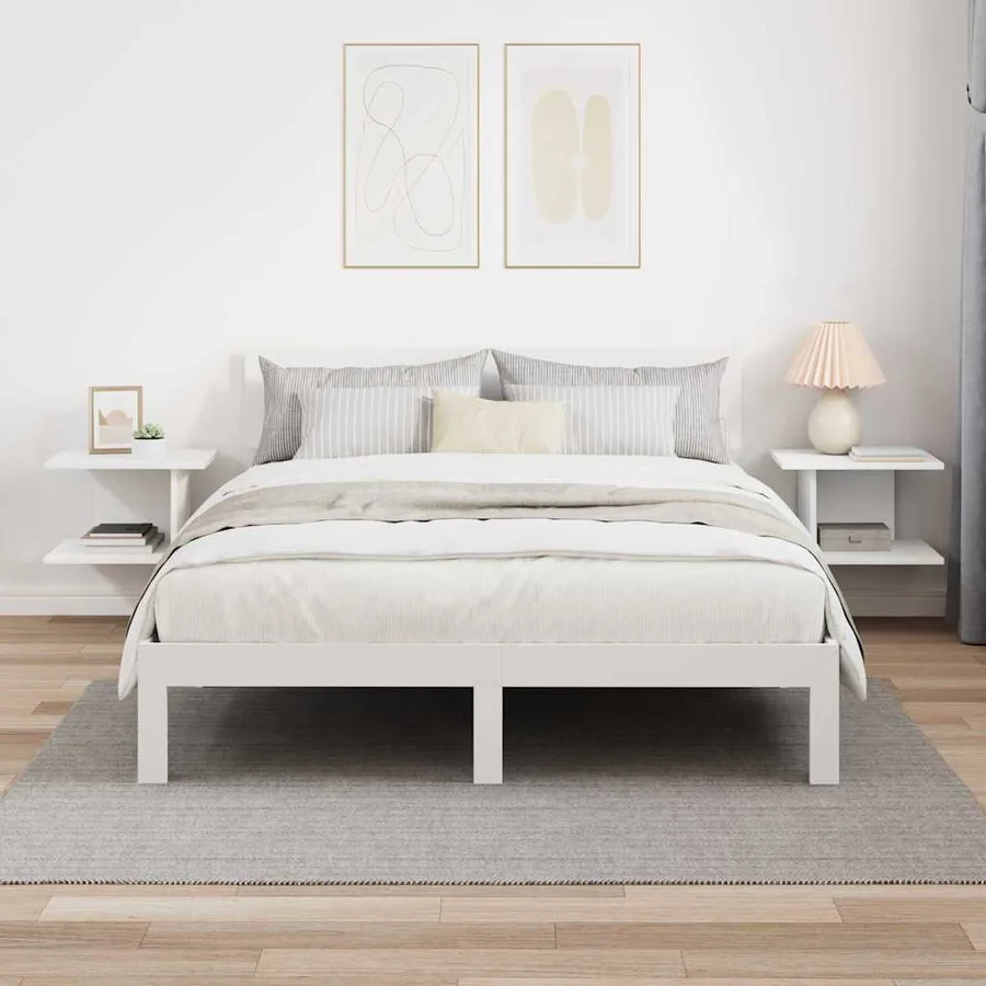 Table de chevet 2 pcs Blanc 40 x 30 x 25 cm Bois d'ingénierie - 4
