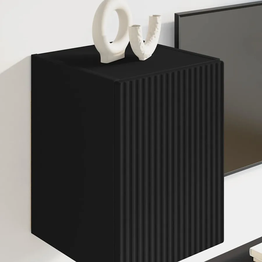 Meuble TV mural 2 pcs Noir 30 x 31 x 40 cm Bois d'ingénierie - 4