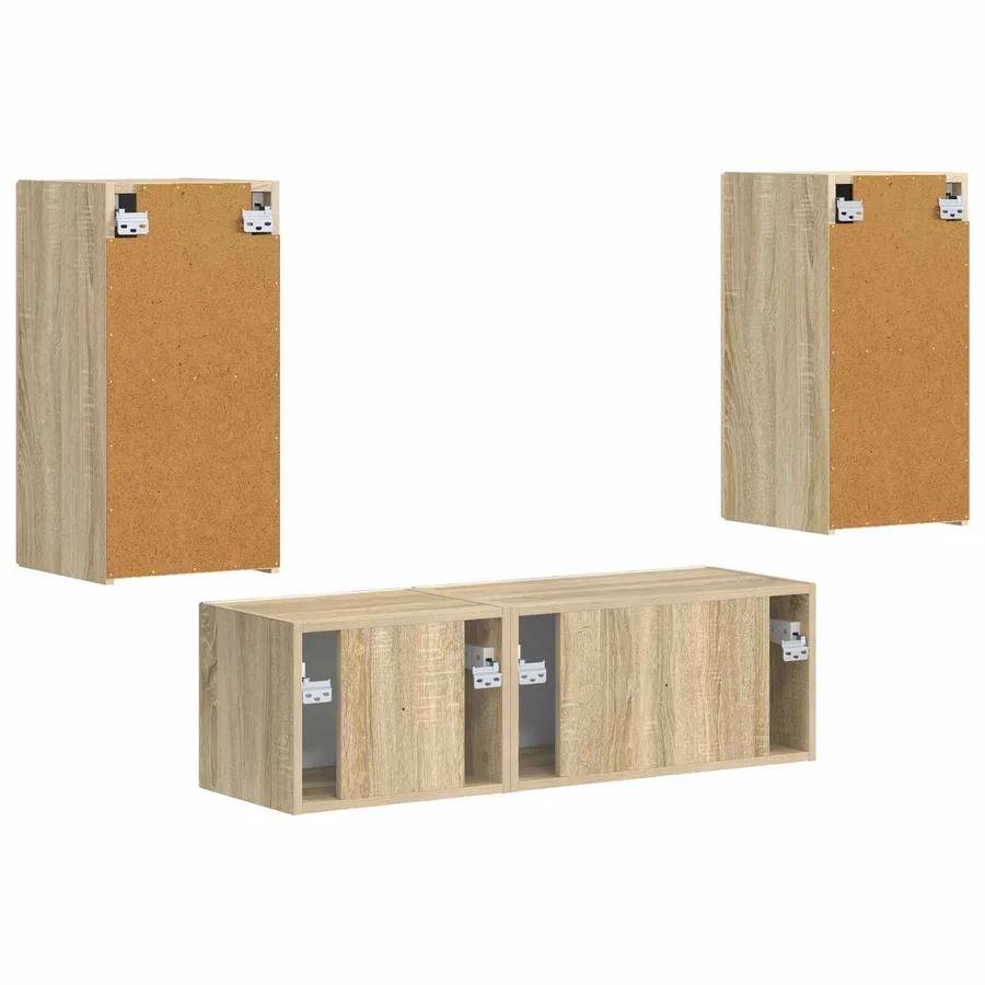Ensemble de meuble TV mural Montage mural 4 pcs Chêne Sonoma - 9